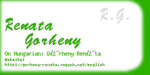 renata gorheny business card